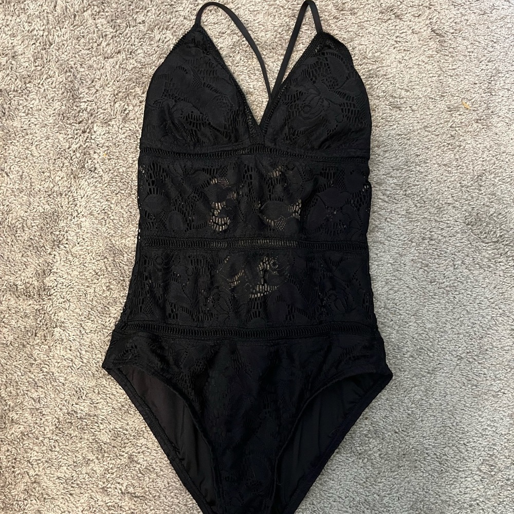 Apt. 9 Black Lace Swimsuit